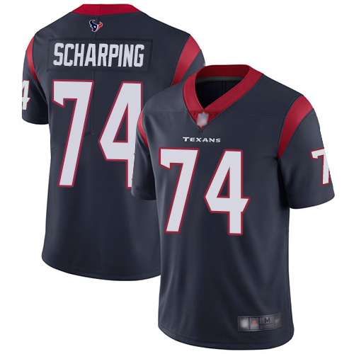 Houston Texans Limited Navy Blue Men Max Scharping Home Jersey NFL Football 74 Vapor Untouchable